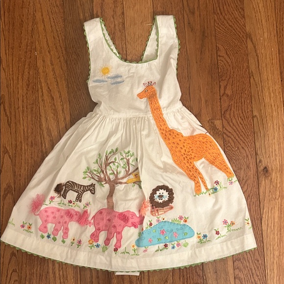 Other - White Animal Appliqué Dress with Giraffe-18M
